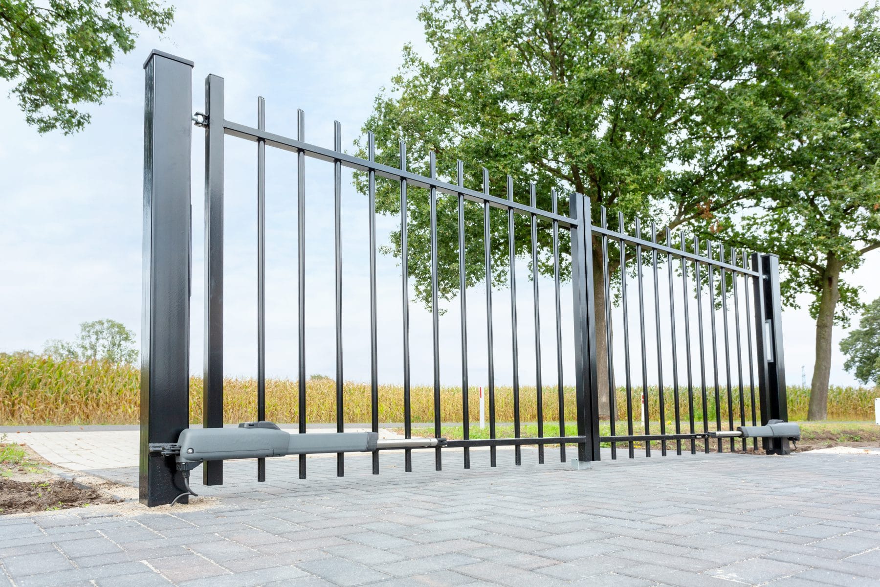 Automatische spijlenpoort - bovengronds - onderaanzicht